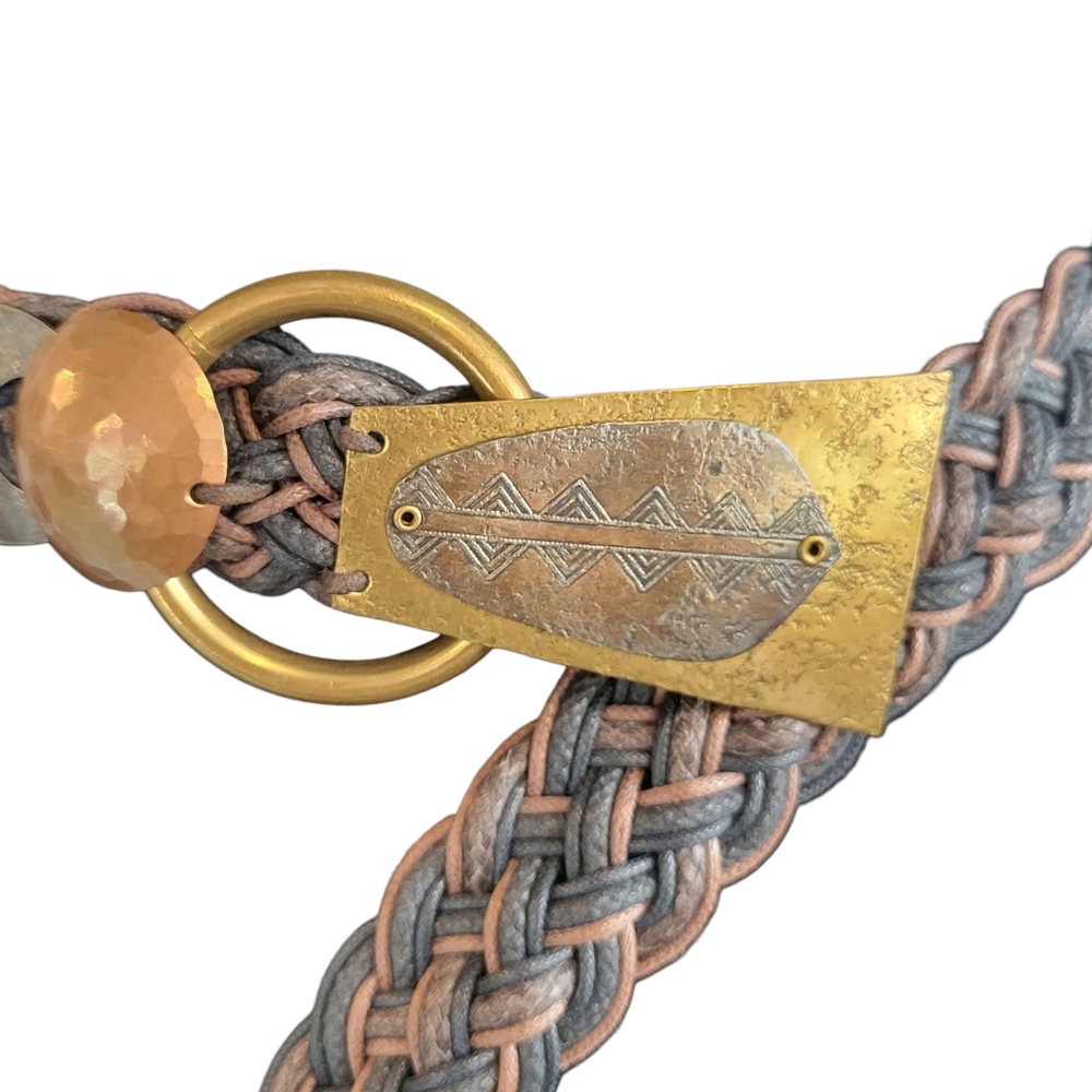 Vintage Majorie Baer SF Mixed Metals Braided Belt